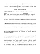 Sample Residential Lease Template