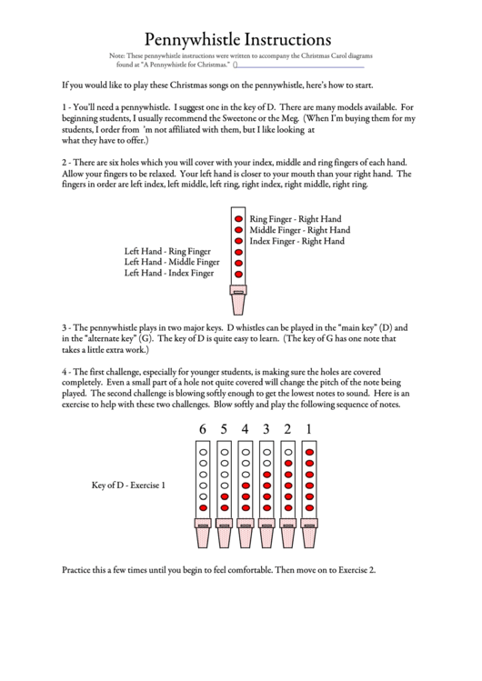 Pennywhistle Fingering Chart Printable pdf