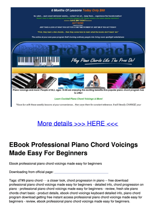 Professional Piano Chord Printable pdf