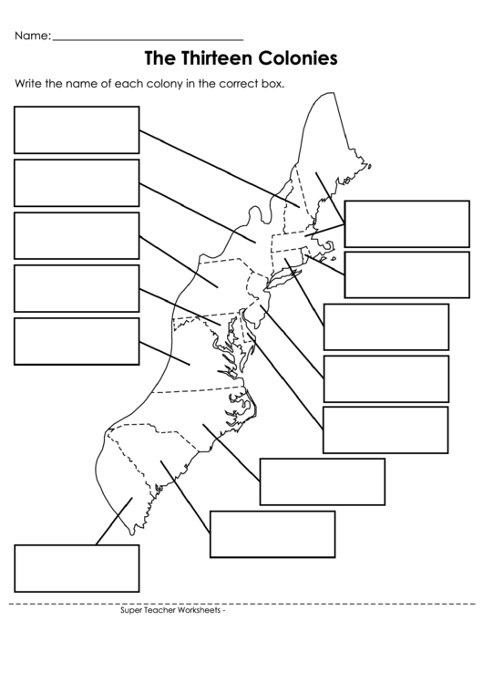 The Thirteen Colonies Printable Pdf Download