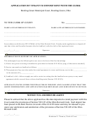 Application By Tenant To Deposit Rent With The Clerk
