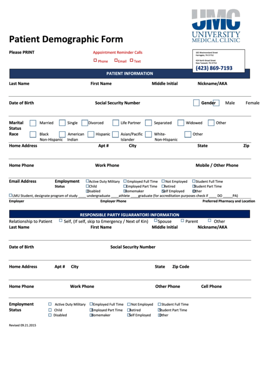 Top 34 Patient Demographic Form Templates Free To Download In PDF Format