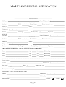 Maryland Rental Application Form