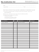 Premera My Medication List Printable pdf