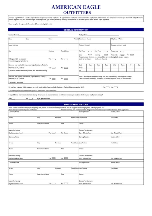 Top American Eagle Application Form Templates free to