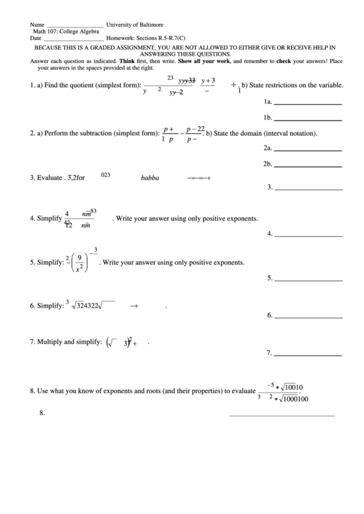 Math Worksheets Printable pdf