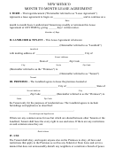 New Mexico Month To Month Lease Agreement Template