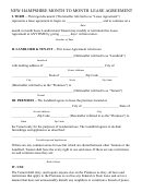 New Hampshire Month To Month Lease Agreement Template