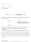 Summons And Temporary Economic Restraining Order By Clerk Of Court