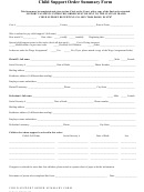 Child Support Order Summary Form