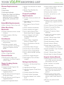 Your Vegan Shopping List Printable pdf