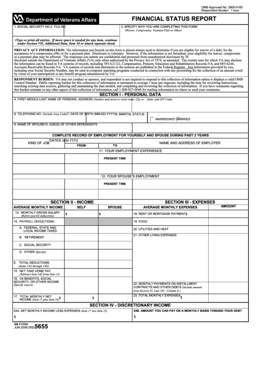 Fillable Financial Status Report Form Printable pdf