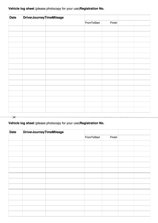 Vehicle Log Template Printable pdf