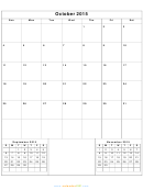 Monthly Calendar Template - October 2015