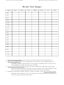 Weekly Time Budget Template