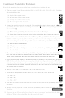 Conditional Probability Worksheet