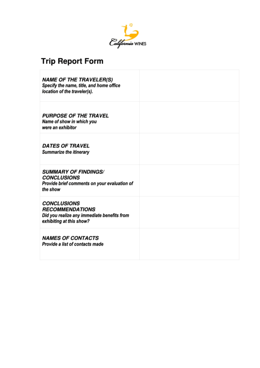 Trip Report Form