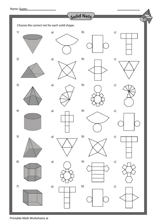 geometry nets worksheet pdf