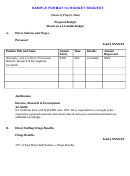 Sample Format For Budget Request