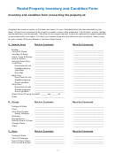 Rental Property Inventory And Condition Form