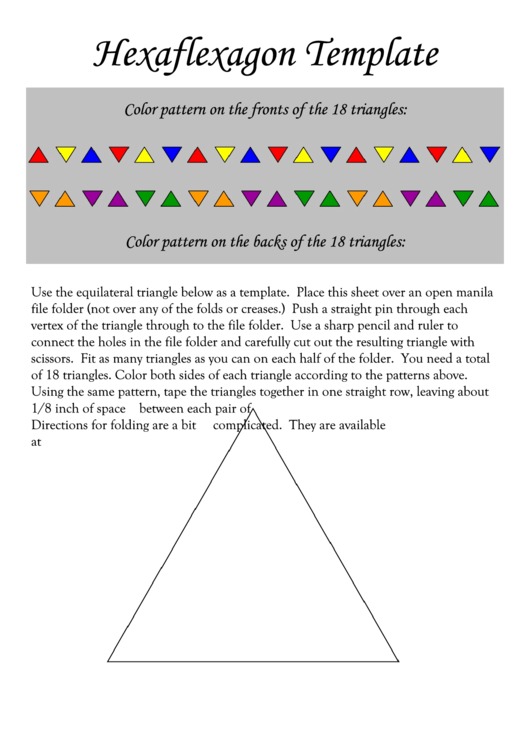 Hexaflexagon Template - Large Printable pdf