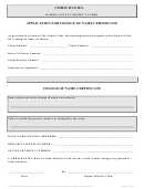 Application For Change Of Name Certificate