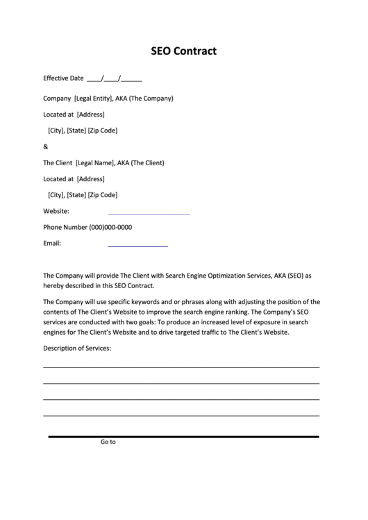 Seo Contract Template Printable pdf