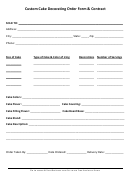 Custom Cake Decorating Order Form & Contract