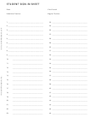 Student Sign-in Sheet Template