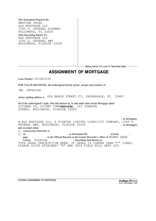 assignment of mortgage