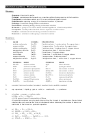 Chemical Reactions - Worksheet Answers