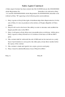 Sales Agent Contract Template