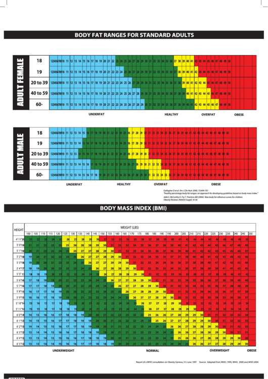Body Fat Ranges (adults And Children) - Tanita