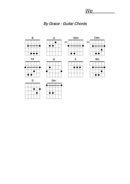 By Grace (Guitar Chords) Printable pdf