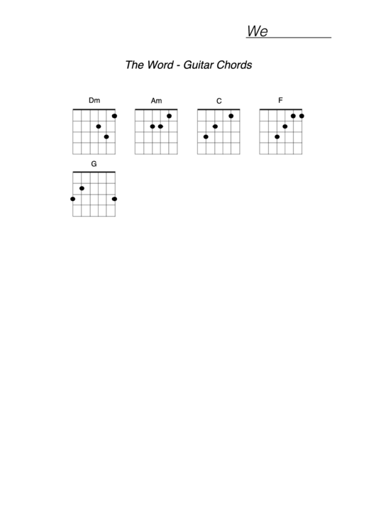 We Believe (Guitar Chords) Printable pdf