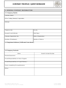 Company Profile/ Questionnaire
