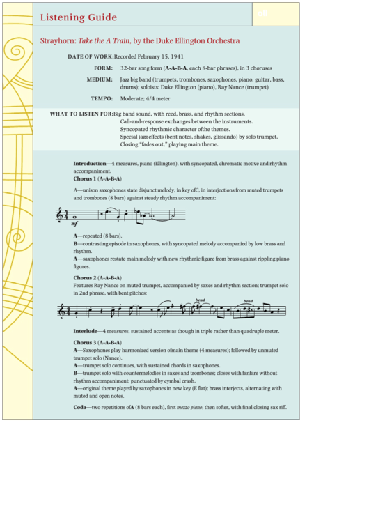Listening Guide Printable pdf