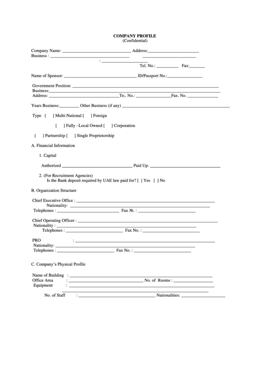 Company Profile Printable pdf