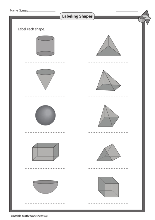 Labeling Shapes Worksheet With Answer Key printable pdf download