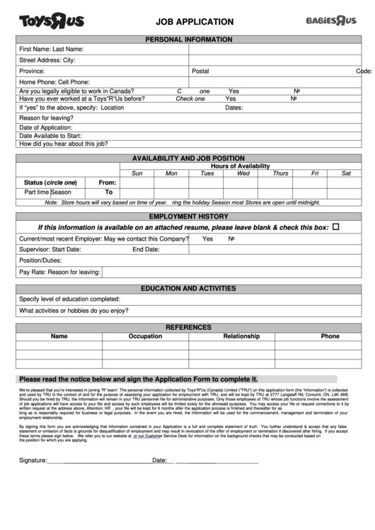 Tru Store Application Form
