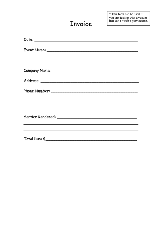 Sample Invoice Template (Blank) Printable pdf