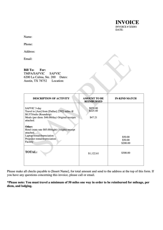 Invoice Template - Blank Printable pdf