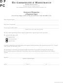 Statement Of Resignation Of Registered Agent Form - The Commonwealth Of Massachusetts