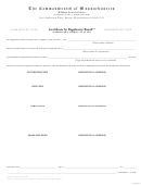 Certificate By Regulatory Board Form - The Commonwealth Of Massachusetts