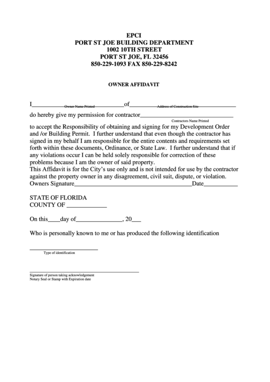 notarized affidavit for correction