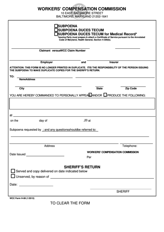 Maryland Workers Compensation Forms