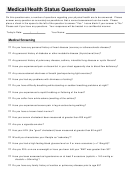 Medical/health Status Questionnaire