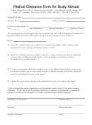 Medical Clearance Form For Study Abroad