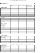 Landlord-tenant Checklist Template