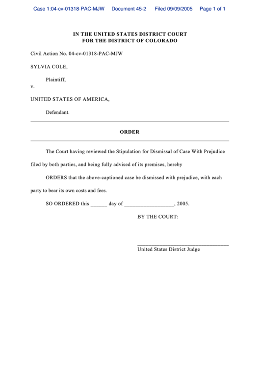 Order Colorado Court Forms Printable pdf